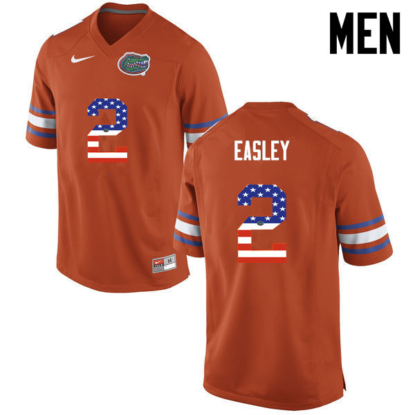 Men Florida Gators #2 Dominique Easley College Football USA Flag Fashion Jerseys-Orange - Click Image to Close